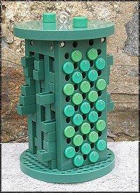 a close up of a green structure